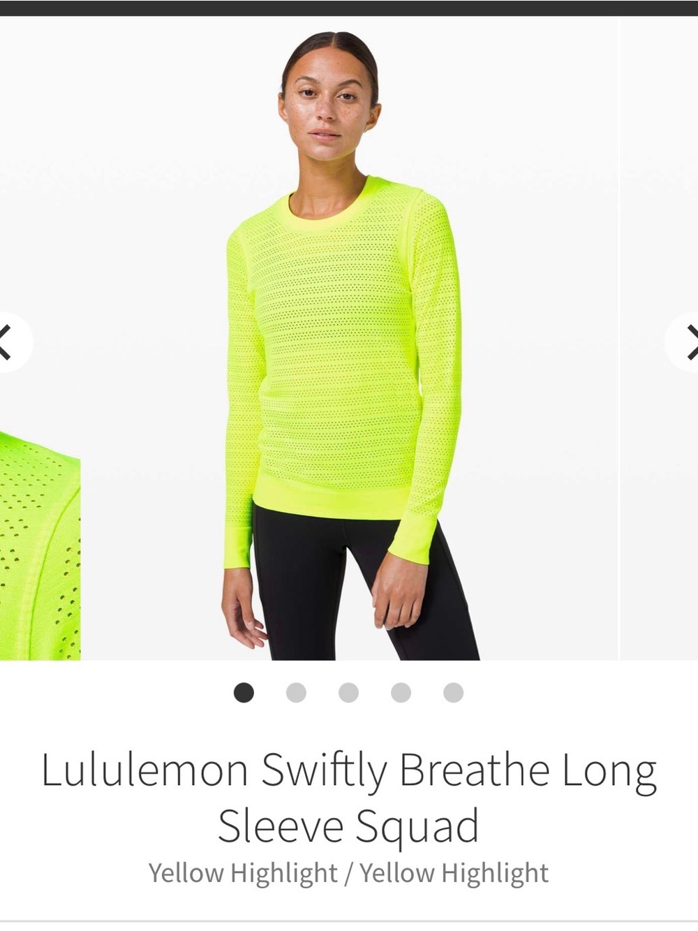 Lululemon Swiftly Breathe Long Sleeve Squad Size 6